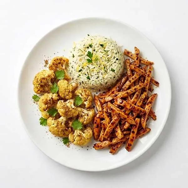 Peri-Peri Grilled Chicken with Lemon Herb Rice & Cumin Cauliflower